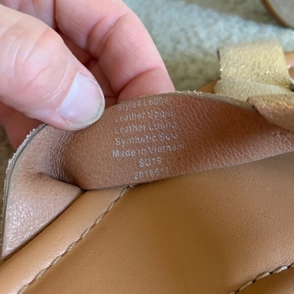 Madewell Gold Metallic Woven Leather Strap Flat Slip-on Sandals Size 8 - Picture 6 of 6